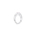 Twinlight Oval Signet Ring (White Gold) (Sample)