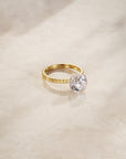 Fluted Solitaire Ring YG (lifestyle) - Eclat by Oui