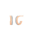 Fluted Earrings (Rose Gold) with Pave Stones - Eclat by Oui