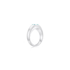 Twinlight Oval Signet Ring (White Gold) (Sample)