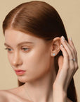 4 Prong Ear Studs 1CT (Model) - Eclat by Oui