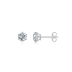 6 Prong Round Solitaire Ear Studs V3 WG - Éclat by Oui