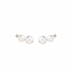 Anastasia Pearl Ear Climbers (2 Pearls) YG - Tricia Capsule Collection - Eclat by Oui