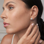 Annabelle Round Halo Ear Studs (Model) - Éclat by Oui