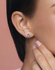 Annabelle in Pink Ear Studs (Model) - Eclat by Oui
