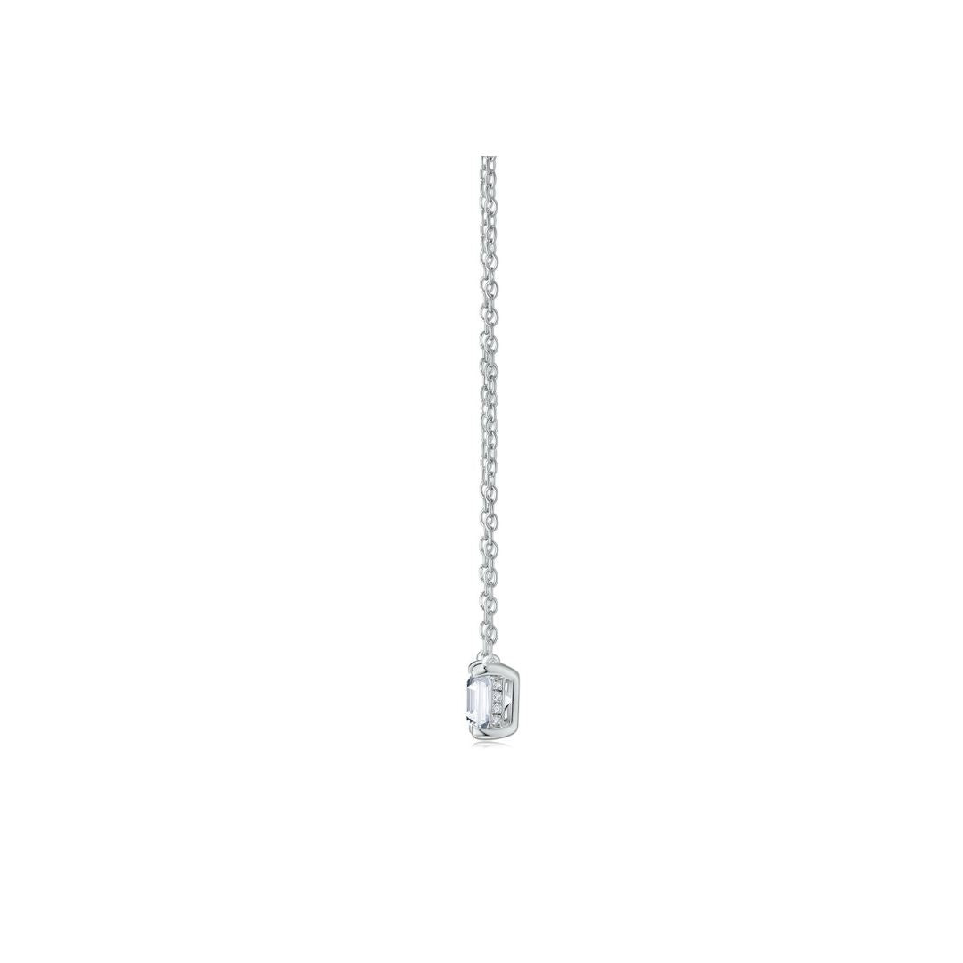 Asscher Solitaire Necklace (Side) - Eclat by Oui