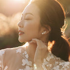 Portrait Close up Pearl Ear Studs 2 Pearls - Tricia Capsule Collection - Eclat by Oui