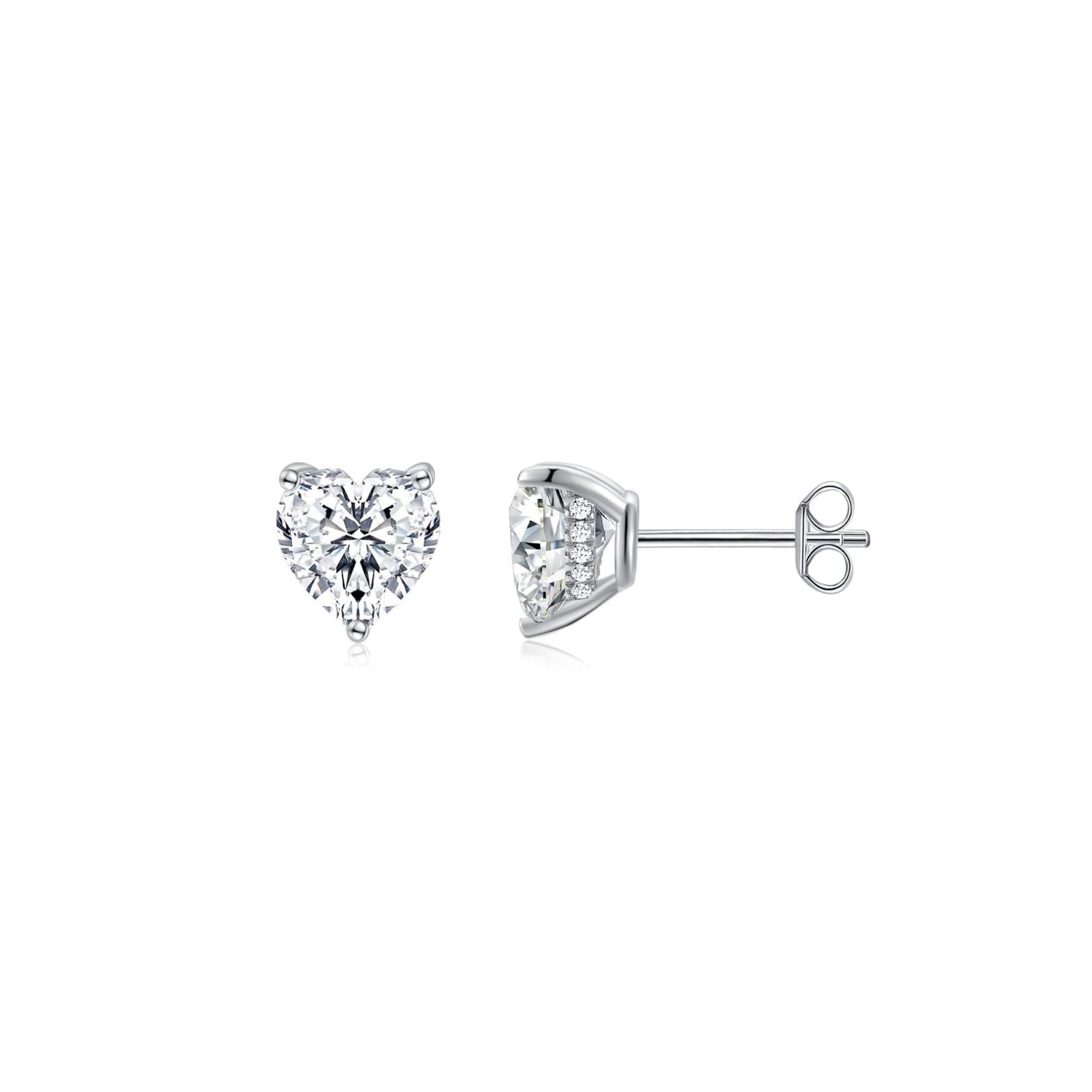 Calista Heart Solitaire Ear Studs – Eclat by Oui®