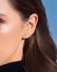 Calista Heart Solitaire Ear Studs 1CT (Model) - Eclat by Oui