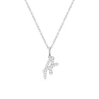 Classic Script Initial Necklace White Gold (A) - Eclat by Oui