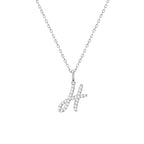 Classic Script Initial Necklace White Gold (H) - Eclat by Oui