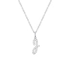 Classic Script Initial Necklace White Gold (J) - Eclat by Oui