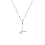 Classic Script Initial Necklace White Gold (L) - Eclat by Oui