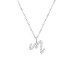 Classic Script Initial Necklace White Gold (M) - Eclat by Oui