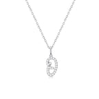 Classic Script Initial Necklace White Gold (O) - Eclat by Oui
