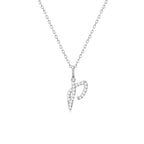 Classic Script Initial Necklace White Gold (P) - Eclat by Oui