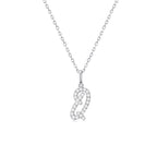Classic Script Initial Necklace White Gold (Q) - Eclat by Oui