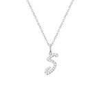 Classic Script Initial Necklace White Gold (S) - Eclat by Oui