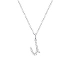 Classic Script Initial Necklace White Gold (U) - Eclat by Oui
