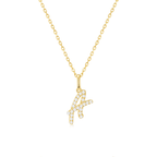 Classic Script Initial Necklace Yellow Gold (A-Z) - Eclat by Oui