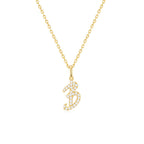 Classic Script Initial Necklace Yellow Gold (B) - Eclat by Oui