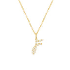 Classic Script Initial Necklace Yellow Gold (F) - Eclat by Oui