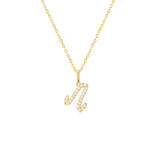 Classic Script Initial Necklace Yellow Gold (N) - Eclat by Oui