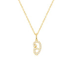 Classic Script Initial Necklace Yellow Gold (O) - Eclat by Oui
