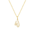 Classic Script Initial Necklace Yellow Gold (W) - Eclat by Oui
