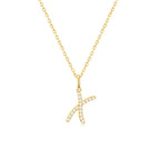 Classic Script Initial Necklace Yellow Gold (X) - Eclat by Oui
