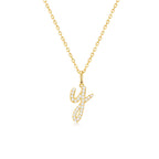 Classic Script Initial Necklace Yellow Gold (Y) - Eclat by Oui