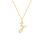 Classic Script Initial Necklace Yellow Gold (Z) - Eclat by Oui