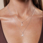 Classic Script Initial Necklace White Gold (Model 2) - Eclat by Oui