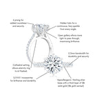 Diana Round Solitaire Pave Ring (6 Prong) (Features) - Éclat by Oui