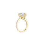 Diana Round Solitaire Pave Ring (6 Prong) WG (Side) - Éclat by Oui