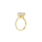 Diana Round Solitaire Pave Ring (6 Prong) WG (Side) - Éclat by Oui