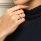 Diana Round Solitaire Pave Ring 1CT (4 Prong) (Model) - Eclat by Oui