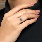 Diana Round Solitaire Pave Ring 1CT (6 Prong) (Model) - Eclat by Oui