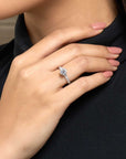 Diana Round Solitaire Pave Ring 1CT (6 Prong) (Model) - Eclat by Oui