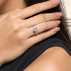 Diana Round Solitaire Pave Ring 2CT (4 Prong) (Model) - Eclat by Oui