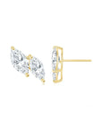 Double Marquise Step Ear Studs YG -Eclat by Oui