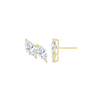 Double Marquise Step Ear Studs YG - Éclat by Oui