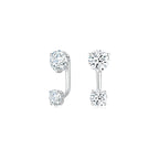 Double Round Solitaire Earrings WG - Eclat by Oui