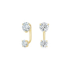 Double Round Solitaire Earrings YG - Eclat by Oui
