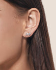 Double Marquise Step Ear Studs Small (Model) - Eclat by Oui