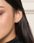 Double Round Solitaire Ear Climbers (Model) - Eclat by Oui