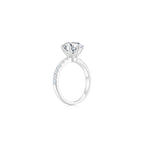 Éclat Classic Round Solitaire Pave Ring (6 Prong) WG (Side) - Éclat by Oui