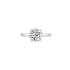 Éclat Classic Round Solitaire Plain Ring (4 Prong) WG (Front) - Éclat by Oui