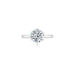 Éclat Classic Round Solitaire Plain Ring (6 Prong) WG (Front) -Éclat by Oui