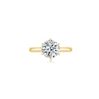 Éclat Classic Round Solitaire Plain Ring (6 Prong) YG (Front) -Éclat by Oui